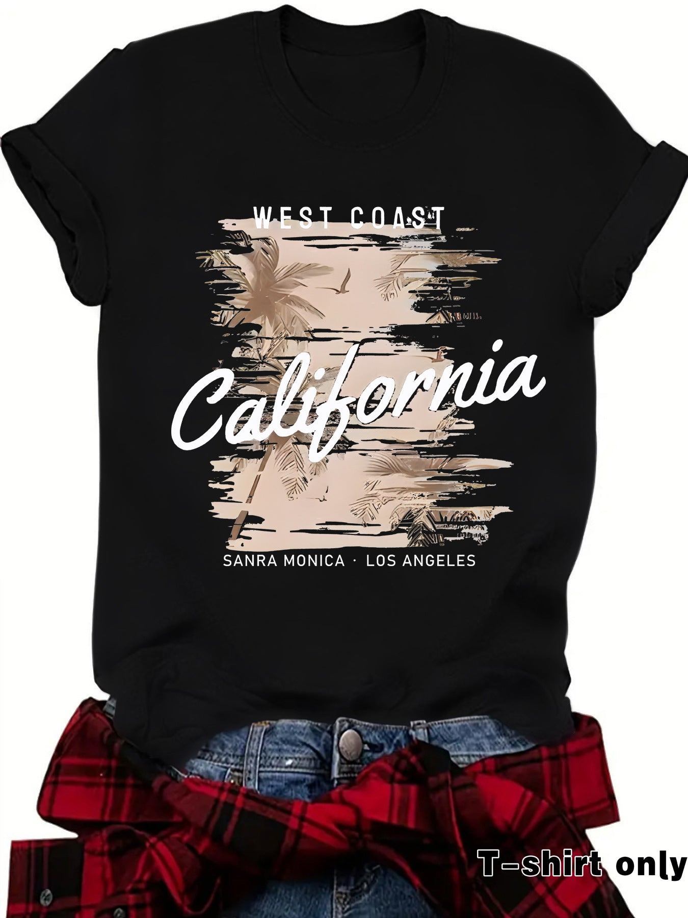 Round neck short sleeved T-shirt from California