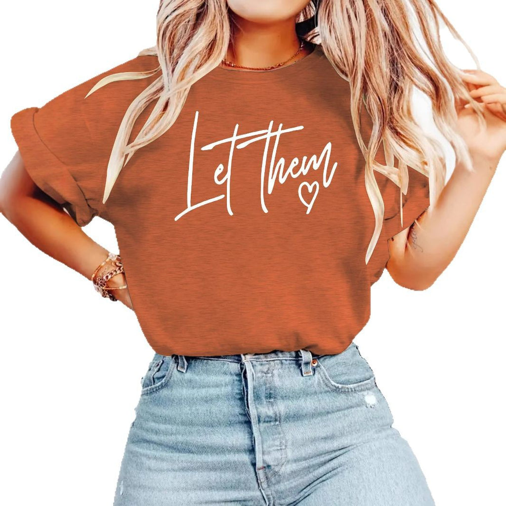 Letterhem pattern printed new short sleeved shirt