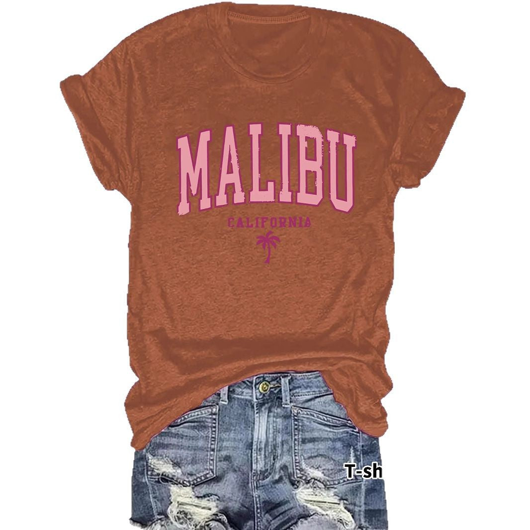 Women's MALIBU printed T-shirt