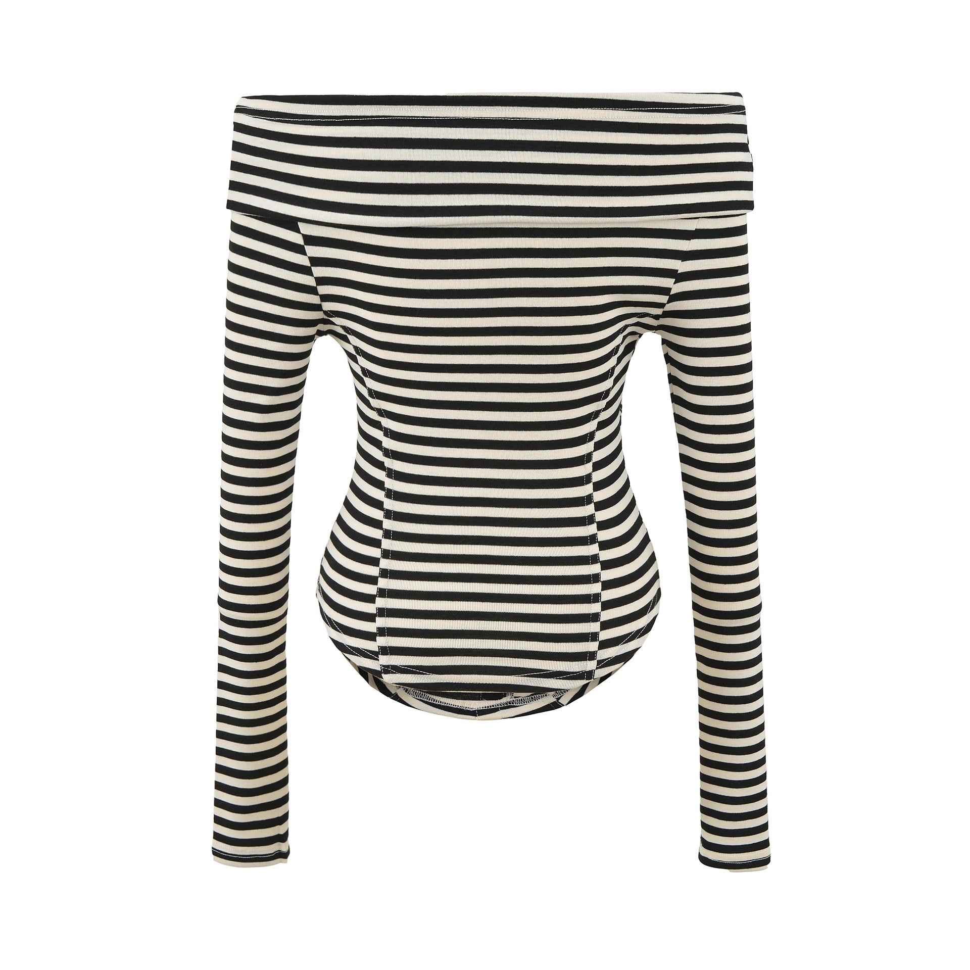 Striped slim fit long sleeved T-shirt for women