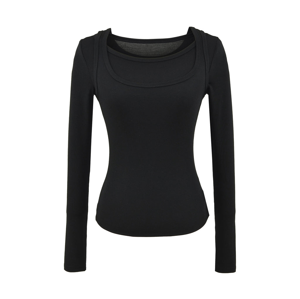 Slim fit long sleeved T-shirt top for women