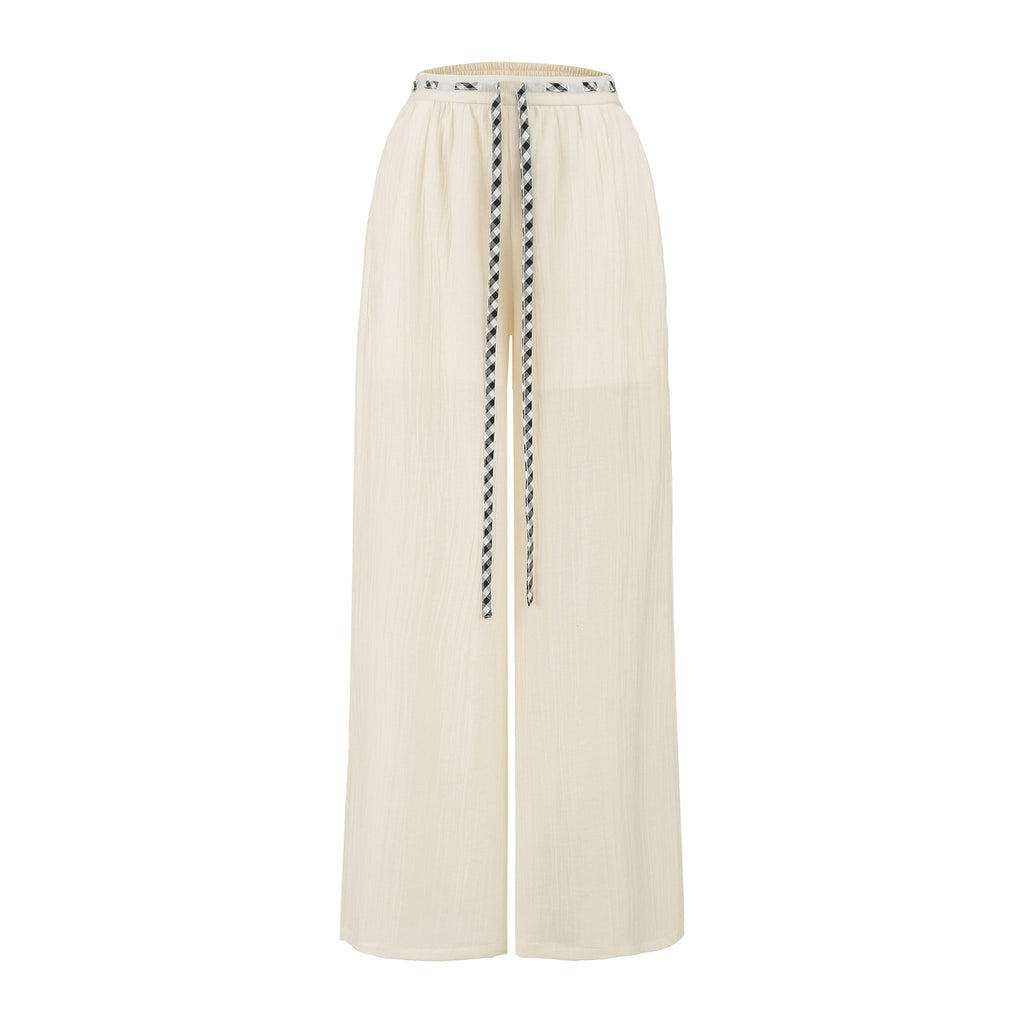 Straight tube loose sports wide leg pants for women