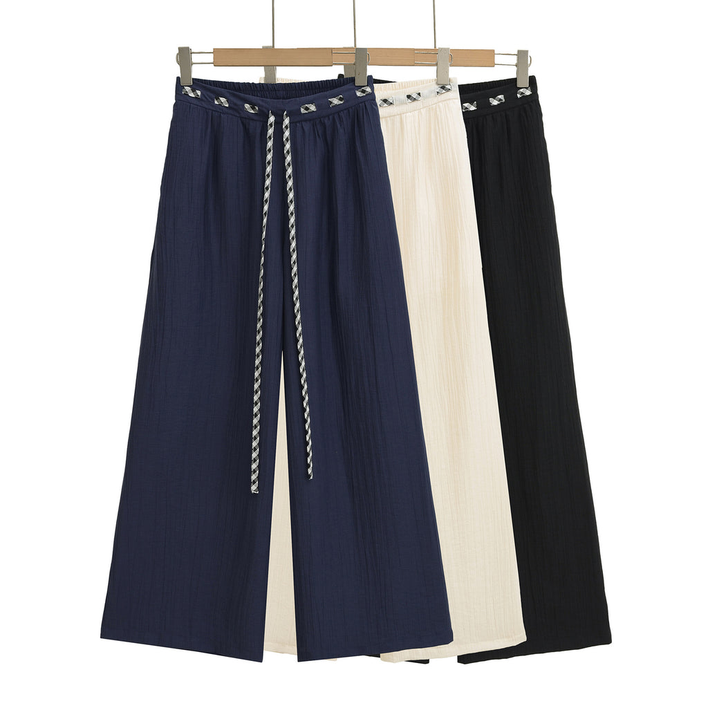 Straight tube loose sports wide leg pants for women