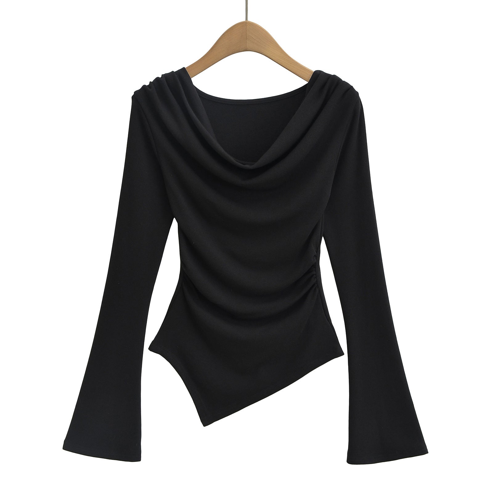 Swing collar irregular one shoulder top