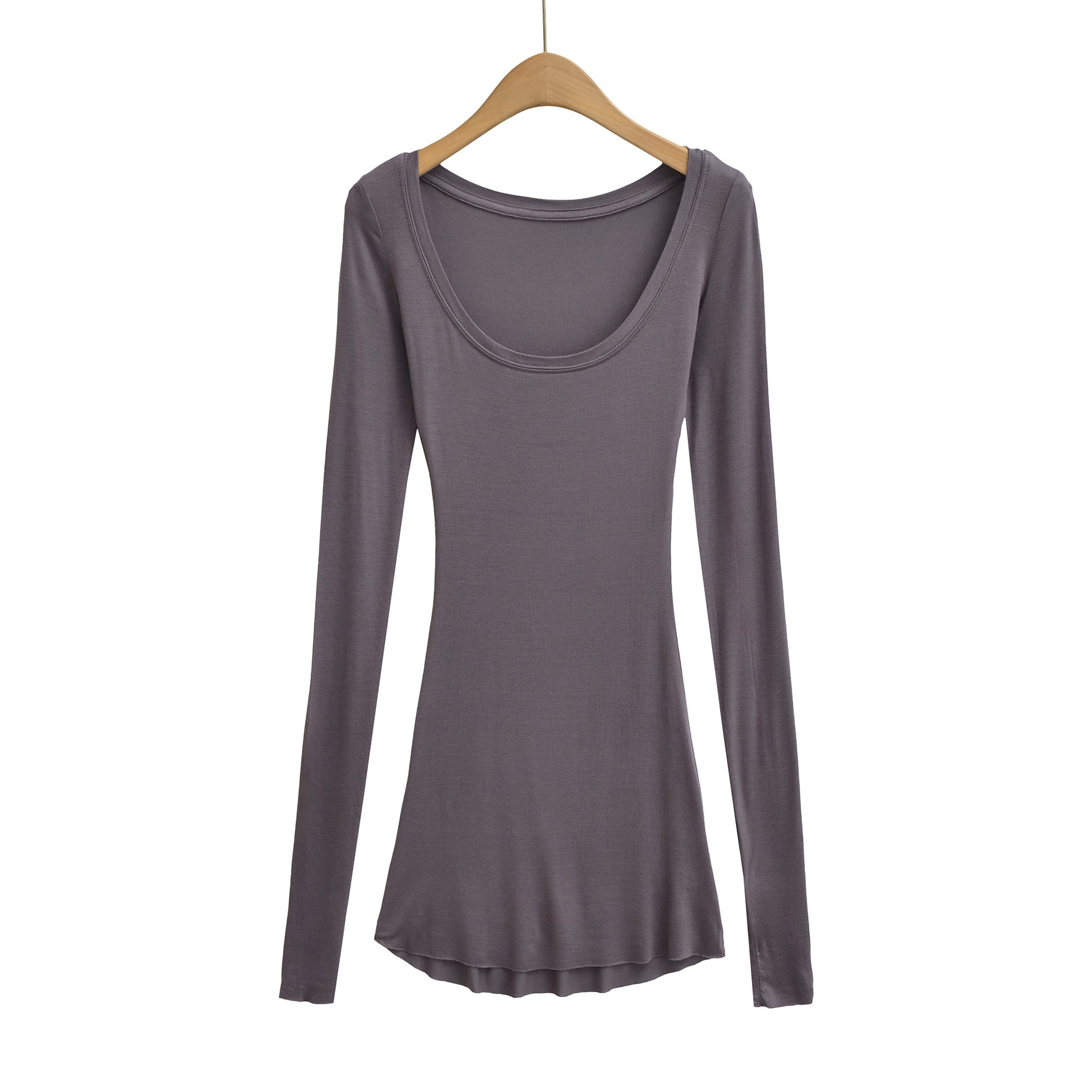 Sexy big neckline long sleeved slim fit base shirt for women's T-shirt