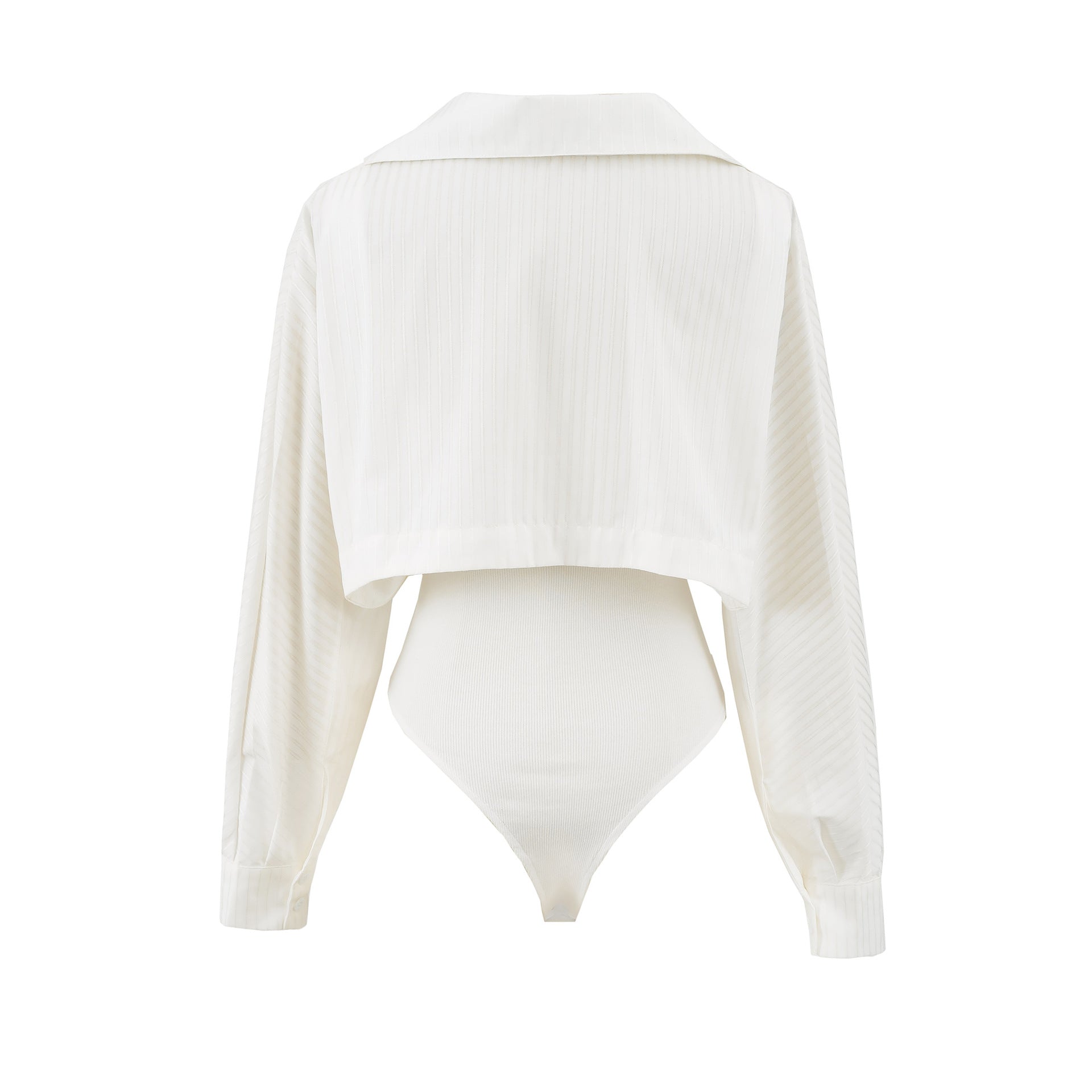 Slim fit waist cinched POLO collar top