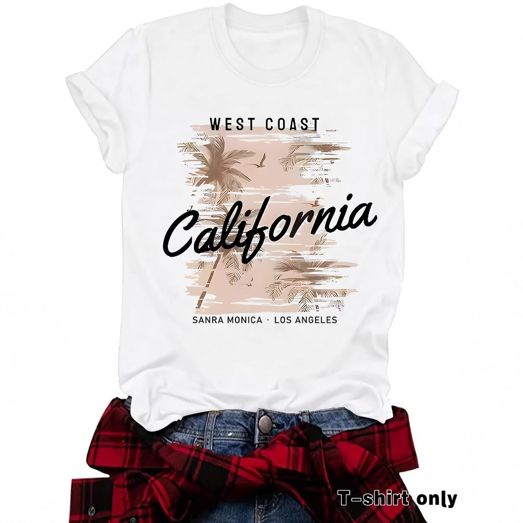 Round neck short sleeved T-shirt from California