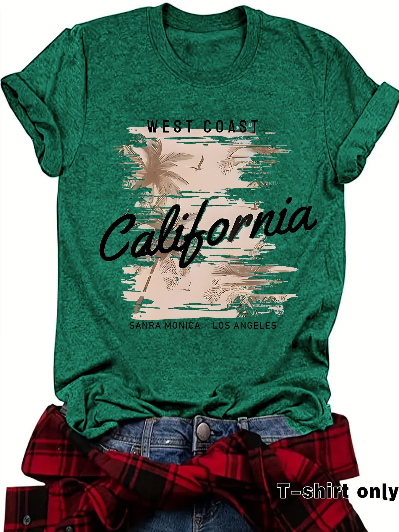 Round neck short sleeved T-shirt from California