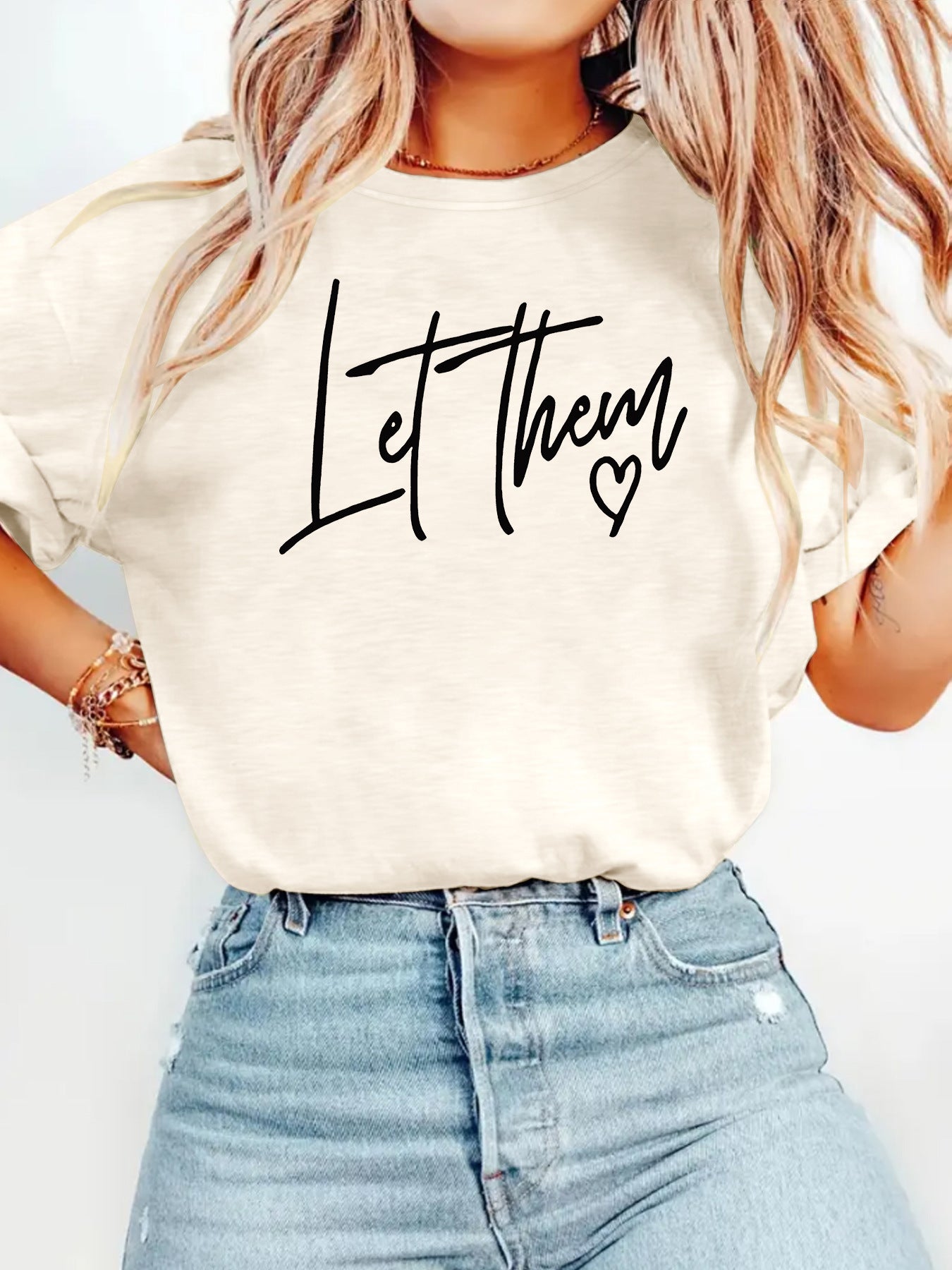 Letterhem pattern printed new short sleeved shirt