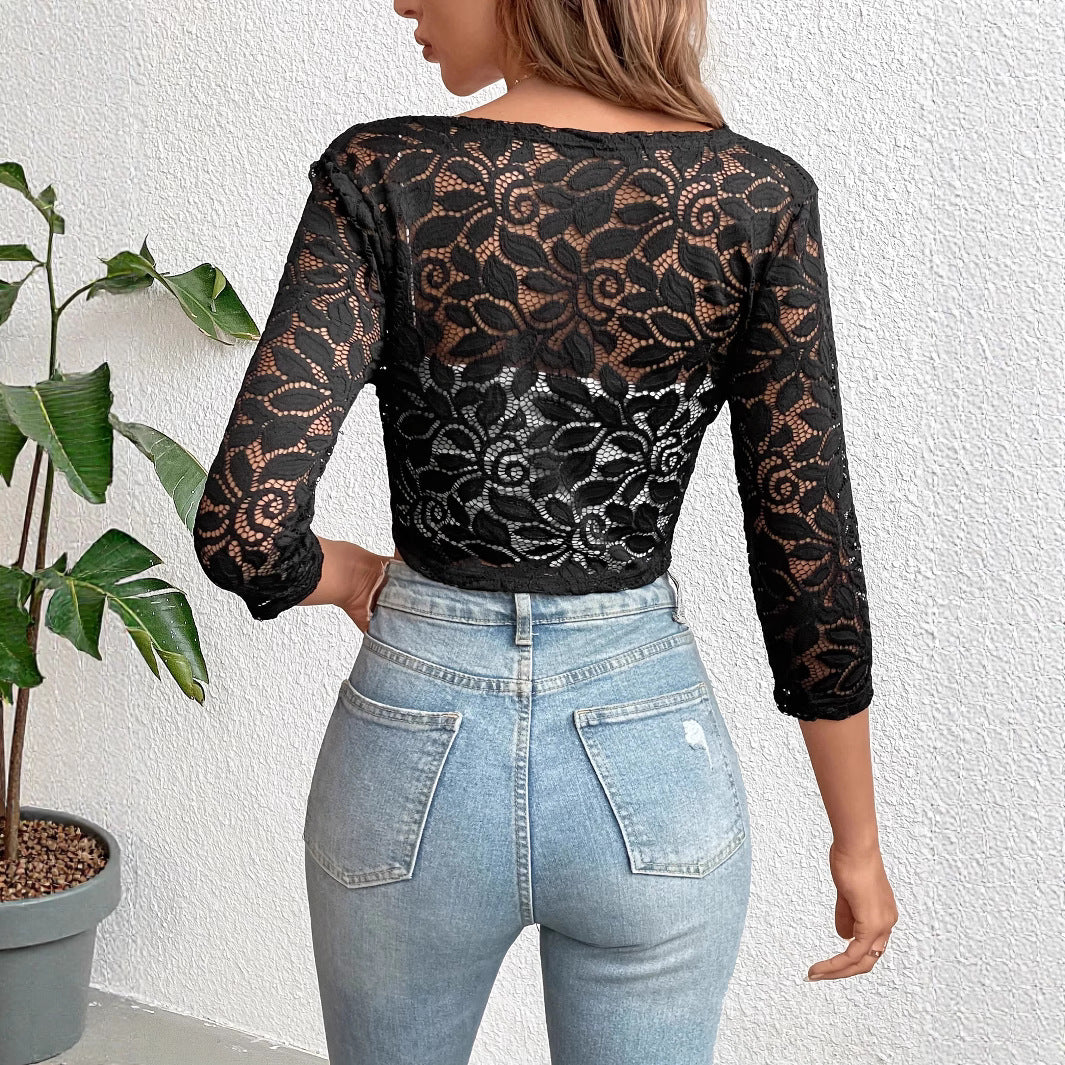 Lace lace short top