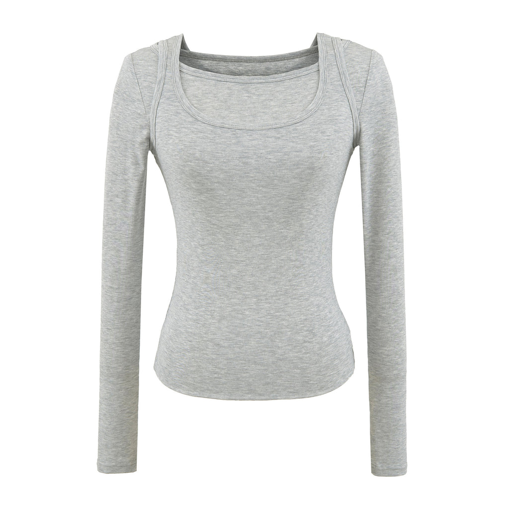 Slim fit long sleeved T-shirt top for women