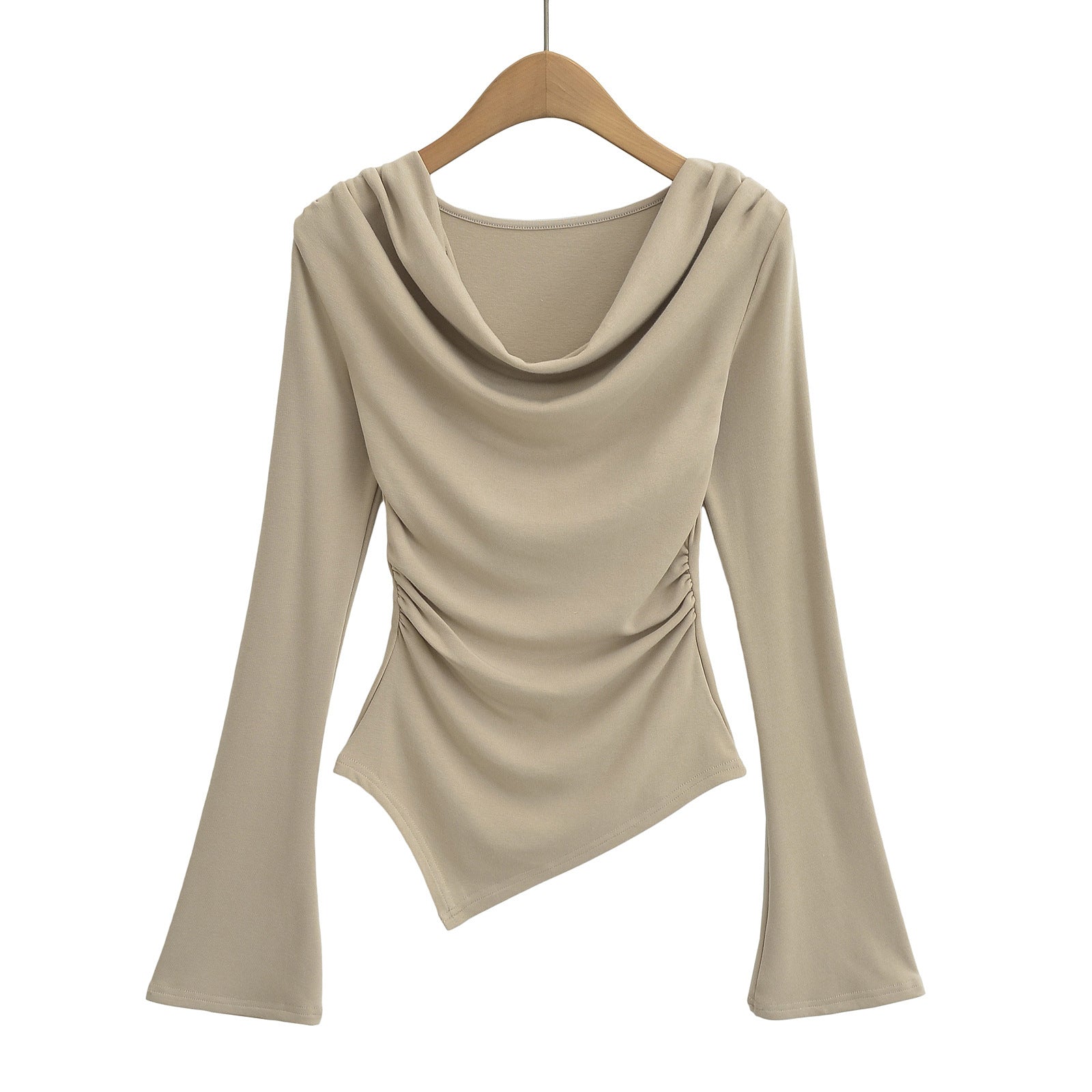 Swing collar irregular one shoulder top