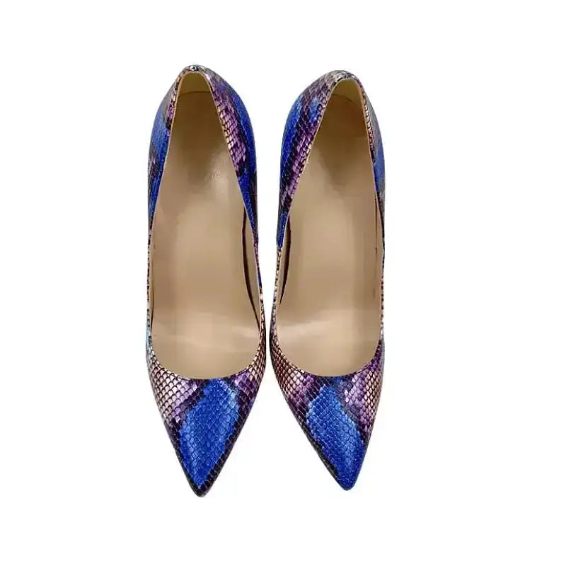 Cobalt Viper Snake Heels - Pumps
