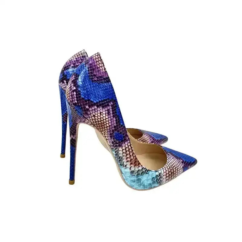 Cobalt Viper Snake Heels - Pumps
